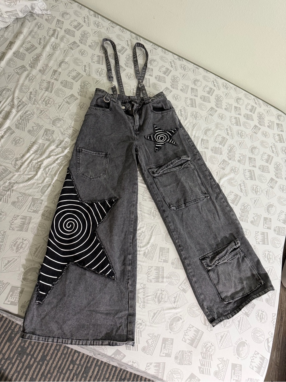 ROMWE Star Y2k Goth Overalls Women's Sz Medium